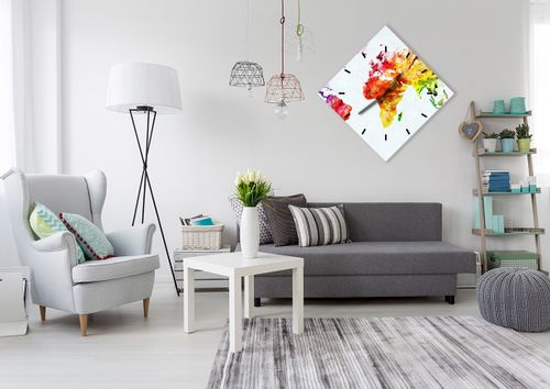 Zegar Ścienny - Mapa Kontynent - 60X60 Cm - C3Ad60X60-2799 na Arena.pl