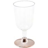 Kieliszki do wina plastikowe chromowane rose gold, 200 ml 6 szt.