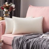 MIULEE Zestaw Aksamitnych Poszewek na Poduszkę Kremowe 2 szt 30 x 50cm