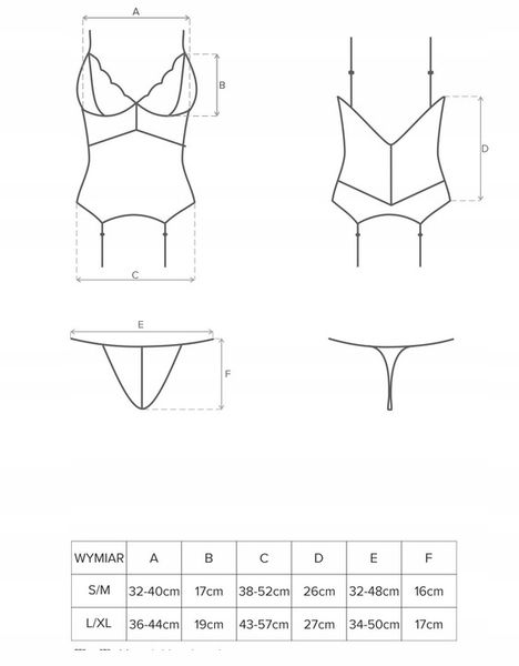 Obsessive gorset i stringi 810-COR Biały, L/XL zdjęcie 5