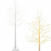 DRZEWKO ŚWIECĄCE ŚWIĄTECZNE BRZOZA OZDOBA DEKORACJA BIAŁA DIODY LED 60CM