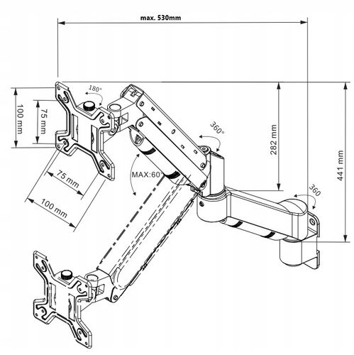 Gazowy Uchwyt do Monitora TV Telewizora ścienny 13-32 cale Uniwersalny na Arena.pl