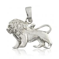 SREBRNY ZNAK ZODIAKU LEW Z CYRKONIAMI PRÓBA SREBRA 925