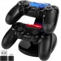 ŁADOWARKA STACJA DOKUJĄCA DO PADÓW PS4 PODSTAWKA ŁADUJĄCA NA 2 PADY USB