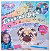 HAFT DIAMENTOWY LAMPKA LED PIESEK MOPS ZESTAW DIY MALOWANIE DIAMENTAMI