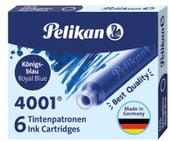 NABOJE ATRAMENTOWE KRÓTKIE 6SZT PALIKAN 4001 NIEBIESKIE