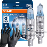 Żarówki H1 Osram Cool Blue Intense 5000K +100% Światła Biała Barwa Rękawicz