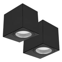 OPRAWA LIDA PC LED GU10 IP44 CZARNA 7W 220-240V 2 SZT.