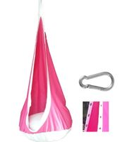 HUŚTAWKA HAMAK KOKON różowy z biała lamówką