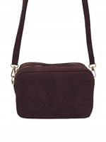 Laura Biaggi - torebka listonoszka skóra naturalna zamsz bordowy TS 66-6360