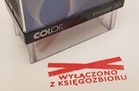 pieczątka WYŁĄCZONO Z KSIĘGOZBIORU przydatnaw bibliotece czytelni księgarni