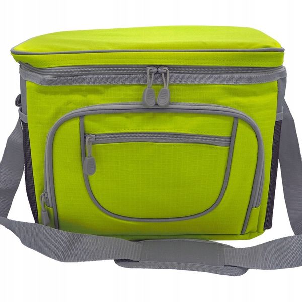 Torba termiczna turystyczna piknik zielona 30 l + 2x wkłady DUŻY ZESTAW zdjęcie 2