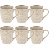 2 x ZESTAW KUBEK KUBKI Z UCHEM DO KAWY HERBATY PORCELANOWE 400ML KOMPLET 6S