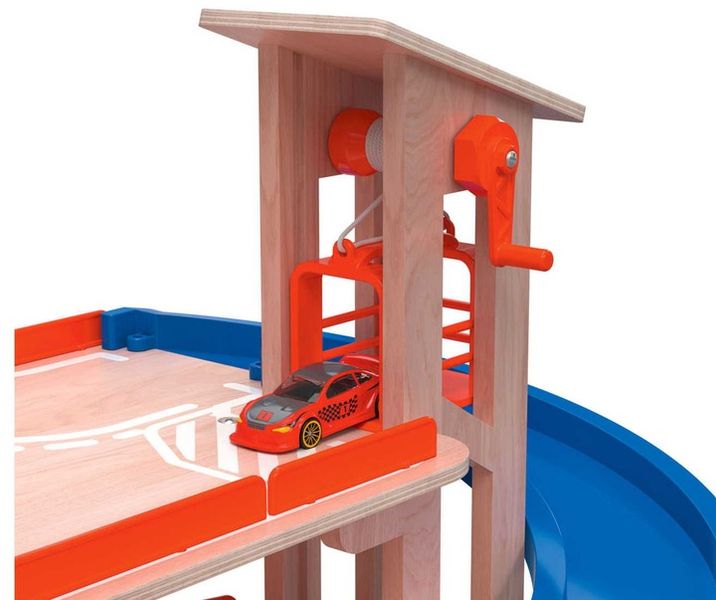 DUŻY DREWNIANY PARKING Z SAMOCHODAMI RUCHOMA WINDA zdjęcie 10