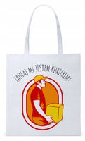 Dla Kuriera Dostawcy Torba Eco Biała Shopper Z Nadrukiem Ze Zdjęciem