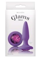 korek analny silikonowy glams mini rainbow gem fioletowy 8.5 cm