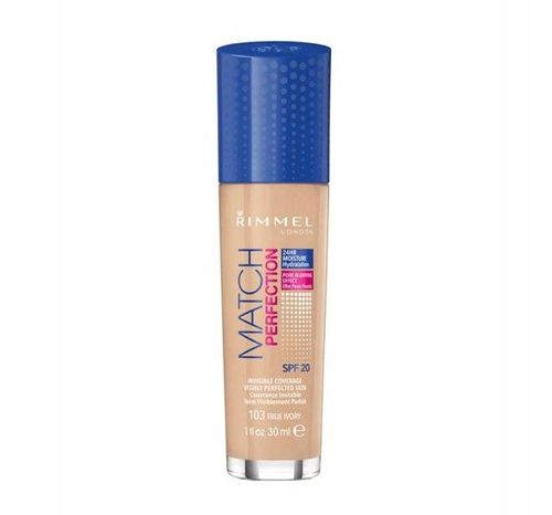 Rimmel London Match Perfection SPF20 30 ml dla kobiet Podkład 103 True Ivor na Arena.pl