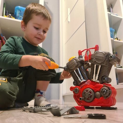 Mały Mechanik Silnik do Rozkręcania i Skręcania światło LED Dźwięk Silnika na Arena.pl