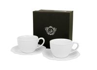 FILIŻANKI ZE SPODKAMI DO ESPRESSO DUO ALICE ELEGNACKIE BIAŁE X 2 SZT 75 ML