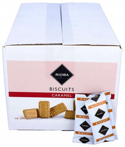 CIASTKA DO KAWY karmelowe RIOBA Thank You 1200g 200szt pakowane pojedynczo na Arena.pl