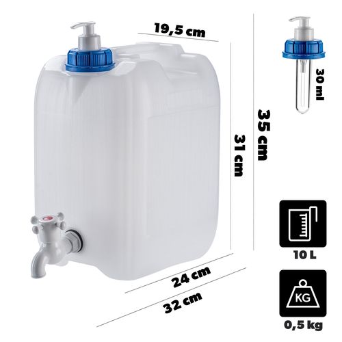 KADAX Kanister Na Wodę Umywalka Pojemnik Dozownik mydło Płyny 10L Z Kranem na Arena.pl