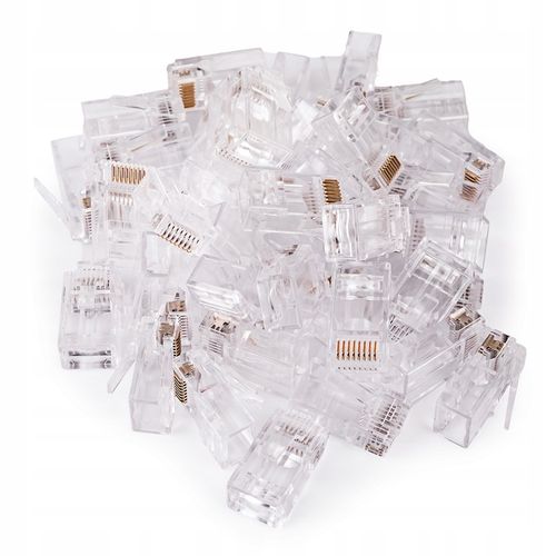 100 x Wtyki Złącza Końcówki Przelotowe Kat. 5E RJ45 8P8C 5E RJ 45 100 sztuk na Arena.pl