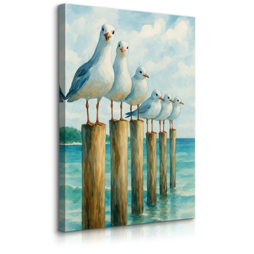 Obraz Na Płótnie Malowane Mewy 40cm x 50cm na Arena.pl