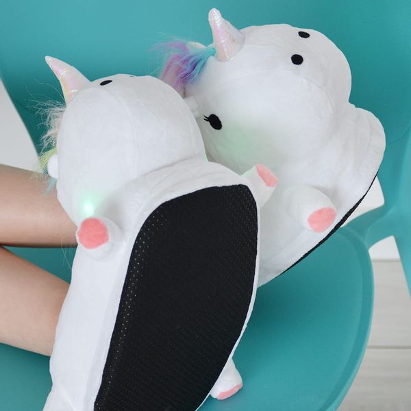 Świecące buty kapcie papcie jednorożec 35-41 LED zdjęcie 4