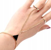 Bransoletka + Pierścionek Złoty Styl Punk Retro