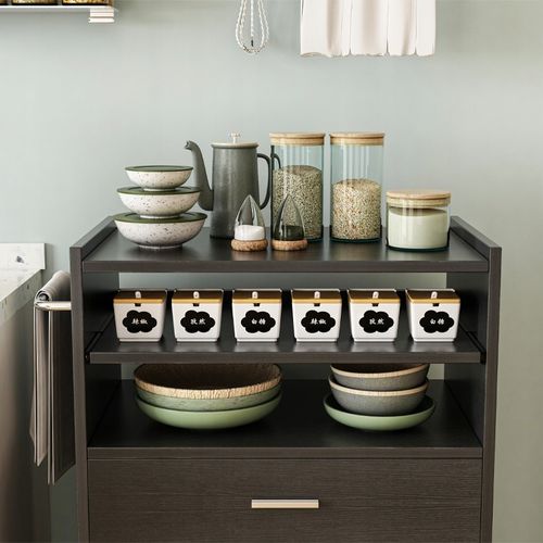 WÓZEK KUCHENNY SZAFKA REGAŁ MOBILNY SKANDYNAWSKI CZARNY NA KÓŁKACH PÓŁKA na Arena.pl