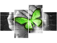 OBRAZ GREEN BUTTERFLY MOTYL DŁOŃ CEGŁA