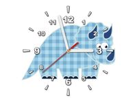 30X30CM ZEGAR DINOZAUR NIEBIESKĄ KRATKĘ OBRAZ DREWNO