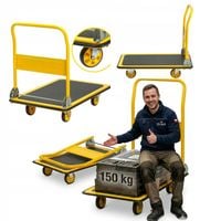WÓZEK PLATFORMOWY TOWAROWY Składany 150kg Antypoślizgowa Powierzchnia MOCNY