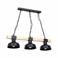 LAMPA WISZĄCA FARO BLACK/NATURAL WOOD 3XE27 60W