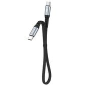 kabel przewód płaski króki usb-c - usb-c l10c pd 100w 23cm czarny