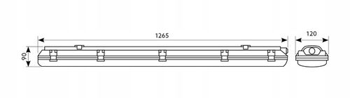 Oprawa Hermetyczna lampa 120cm + 2x świetlówki LED Wodoszczelna Do na Arena.pl