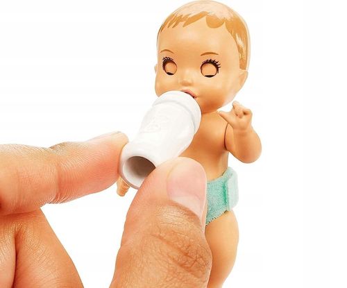 LALKA BARBIE Z DZIECKIEM BOBAS + ŁÓŻECZKO + AKCESORIA na Arena.pl