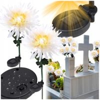 Zestaw 2 szt znicz solarny lampion led wszystkich świętych chryzantema 75cm