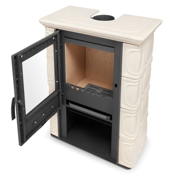 PIEC KAFLOWY kominek koza stalowy wkład ELDUR OLIVE zdjęcie 4