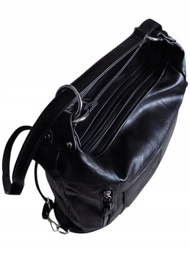 Torebka Damska Torebko-Plecak Miejska Listonoszka Czarny Styl Duży na Arena.pl