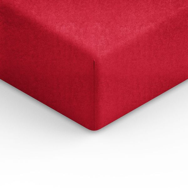 .Czerwone prześcieradło frotte z gumką 140x200 zdjęcie 1