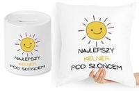 Dla Kelnera Zestaw Poduszka + Skarbonka Prezent Z Nadrukiem Ze Zdjęciem