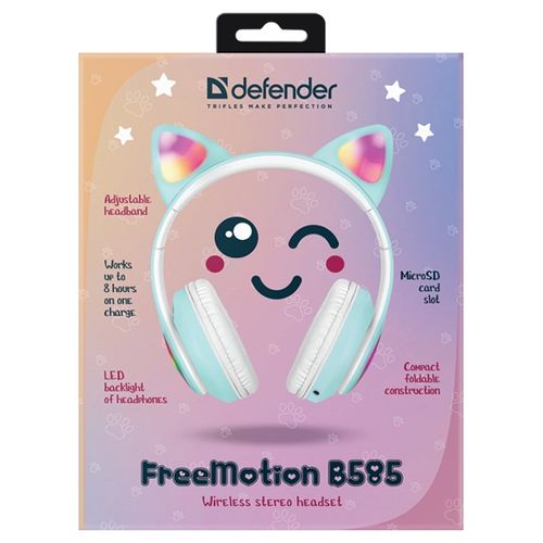 defender słuchawki bluetooth freemotionb585 led seledynowy/celadon (63588) na Arena.pl