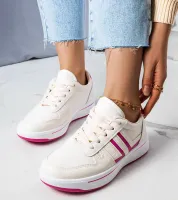 Kremowe sneakersy z różowymi wstawkami Olympia 37