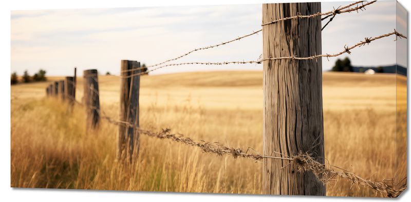 Obraz 100x50cm Płot na Polu zdjęcie 1