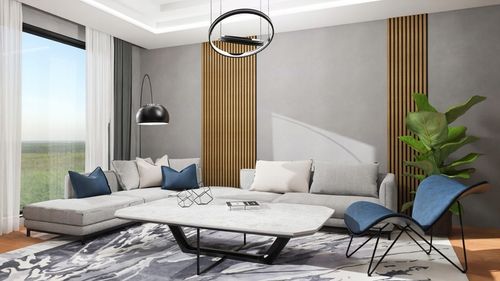 Lamele ścienne 275 x 45 cm - na czarnym filcu Dąb Santa, Champagne i inne na Arena.pl