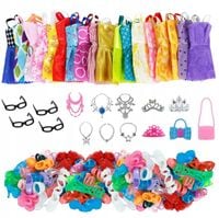 ZESTAW UBRANEK DLA LALEK 35 SZT SUKIENKI BUTY AKCESORIA