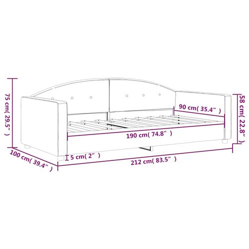 Sofa z funkcją spania, ciemnoszara, 90x190 cm, aksamit na Arena.pl