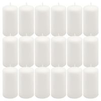 Zestaw świec filarowych, 11,5 cm, Ø 6 cm, białe, 18 szt.