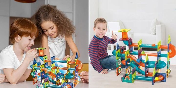 KLOCKI MAGNETYCZNE ŚWIĘCĄCE TOR KULKOWY KLOCKI KONSTRUKCYJNE KULODROM 110EL zdjęcie 10